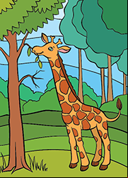 Une girafe, coloriage à imprimer
