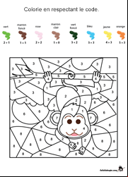 Coloriage magique à imprimer, les additions