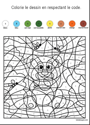 Coloriage magique, les chiffres de 1 à 8