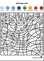 Coloriage magique, les chiffres - un sapin