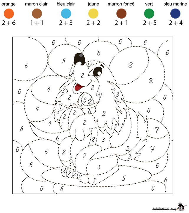 Coloriage codé , additions