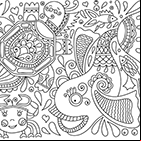 Dessin abstrait à colorier, un fond marin