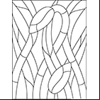 Coloriage vitrail, des fleurs
