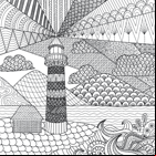 Coloriage pour adulte à imprimer, le phare 