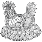 Coloriage pour adulte à imprimer, une poule 