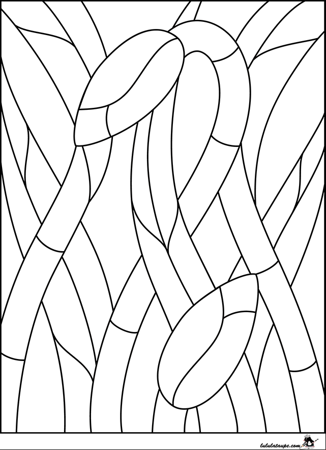 Dessin à imprimer, un vitrail avec fleurs