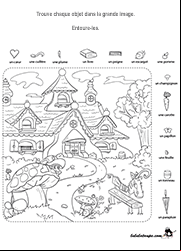 Exercice d'attention visuelle à imprimer, enfants de maternelle
