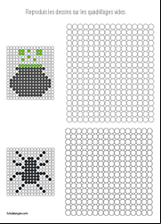 Reproduire les dessins d'Halloween sur quadrillage
