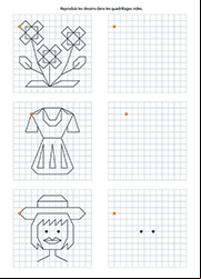 Formes géométriques à reproduire sur quadrillage