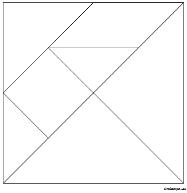 Tangram à imprimer en noir et blanc puis à découper