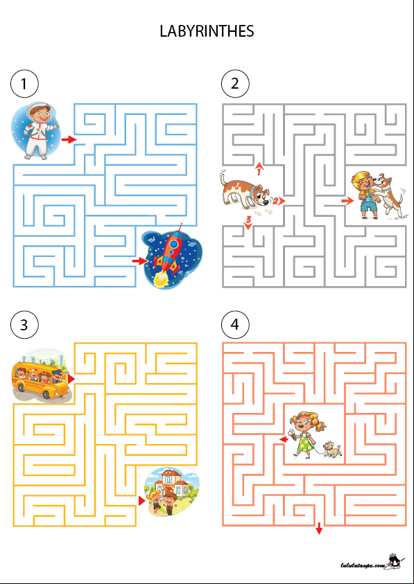 Jeux de labyrinthes gratuits à imprimer, enfants de 5 ans