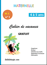 Cahier de vacances, maternelle moyenne section