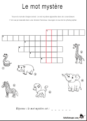 Jeu de lettres à imprimer, le mot mystère