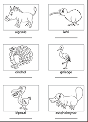 Jeu de lettres à imprimer, les lettres mélangées