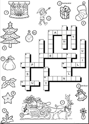 Mots croisés à imprimer, , CE1, thème Noël