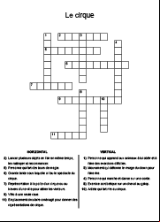 Mots croisés à imprimer, CE2, CM1, le cirque