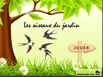 Imagier gratuit en ligne, les oiseaux du jardin
