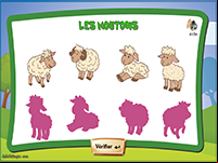 Jeu des ombres, les animaux
